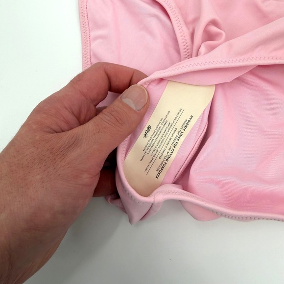 Aerie Light Pink High Waisted Cross Waist Full Coverage Bikini Bottoms Size S - Picture 4 of 12